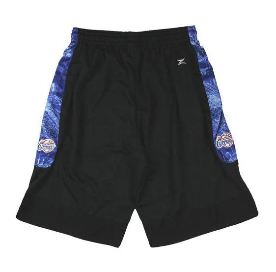 Zipway NBA Basketball Men's Los Angeles Clippers Blue Print Shorts, Black