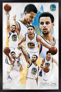 NBA Golden State Warriors - Stephen Curry 16 Wall Poster, 14.725 x 22.375, Framed
