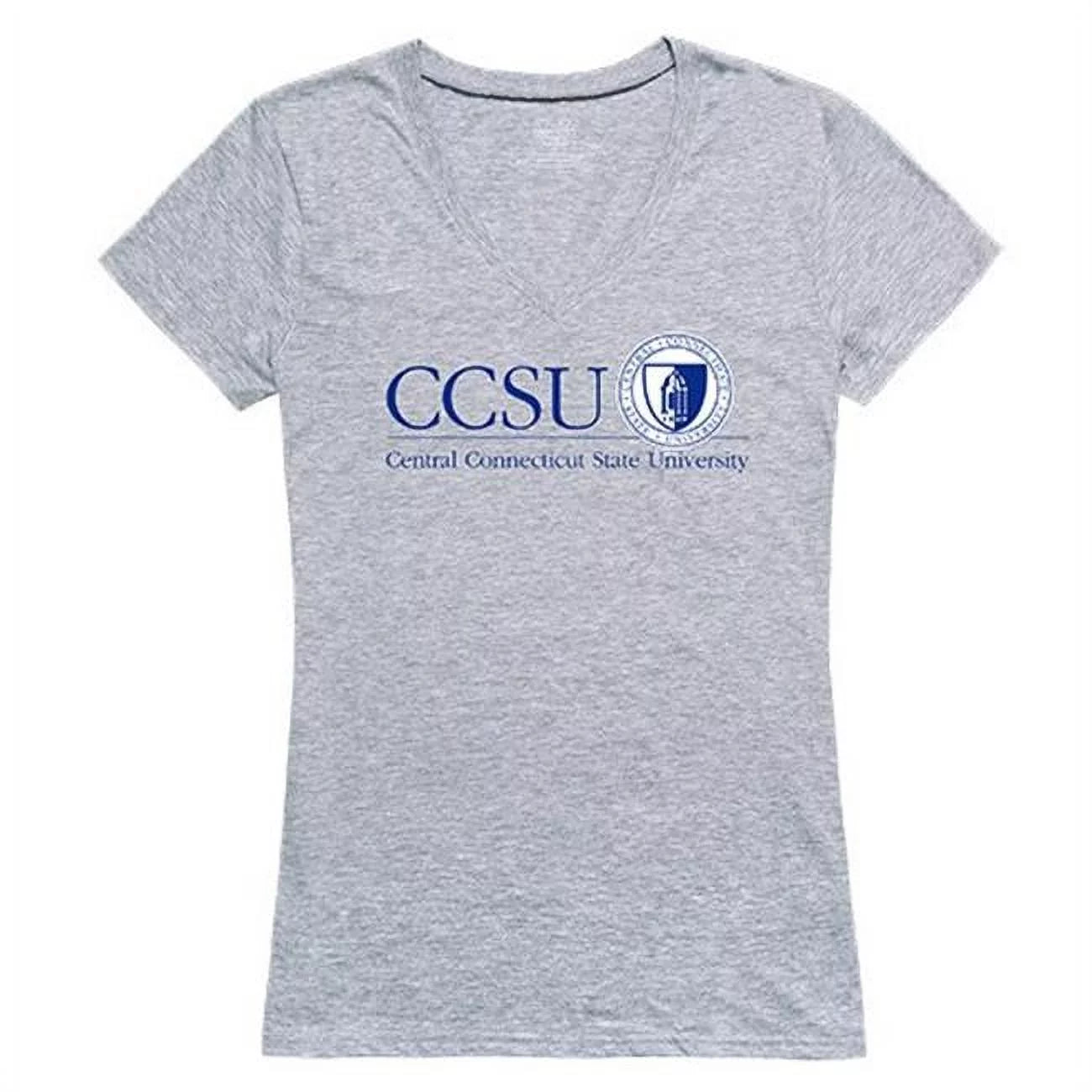 W Republic Apparel  Central Connecticut State University Women Seal Tee - Heather Grey - 2X
