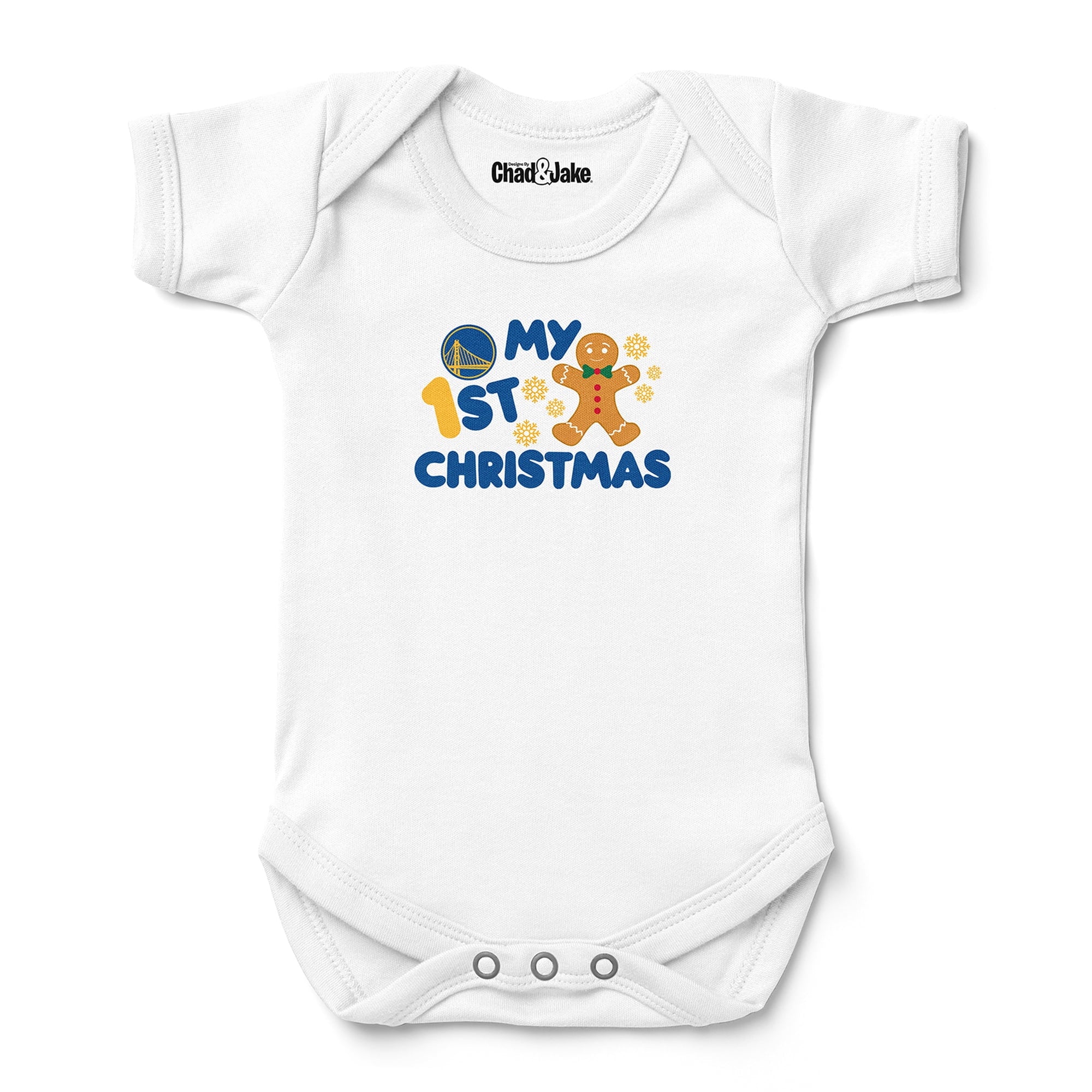 Newborn & Infant Chad & Jake White Golden State Warriors Gingerbread Christmas Bodysuit