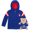 Toddler Cubcoats Royal Philadelphia 76ers 2-in-1 Transforming Full-Zip Hoodie & Soft Plushie