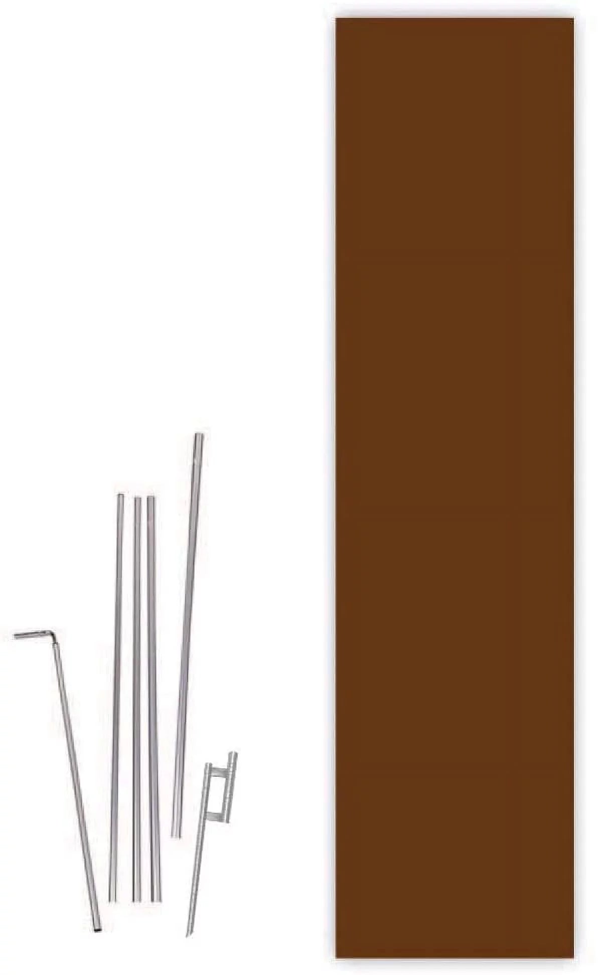 Solid Brown Rectangle Boomer Flag with Complete 15ft Pole kit and Ground Spike