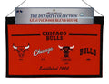 Chicago Basketball Bulls NBA LARGE 22x14 Wall Hanging Logo Heritage Banner featuring logos from 1966, 1970, 1984 & 1985
