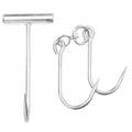 Qumonin 2pcs Stainless Steel T Hooks for Meat and Grill Hanger