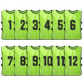 Anself 12PCS Kid's Football Pinnies Quick Drying Soccer Jerseys Youth Sports Scrimmage Basketball Team Training Numbered Bibs Practice Sports Vest