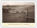 The Pan American Clipper (Sikorsky S-42) - Through The Golden Gate Bridge - April 1935 - Vintage Aviation Poster by Clyde Sunderland - Master Art Print (Unframed) 9in x 12in