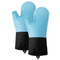 Bouanq Kitchen Oven Gloves - Silicone and Cotton Double-Layer Heat Resistant Oven Mitts/BBQ Gloves/Grill Gloves - Perfect for Baking and Grilling