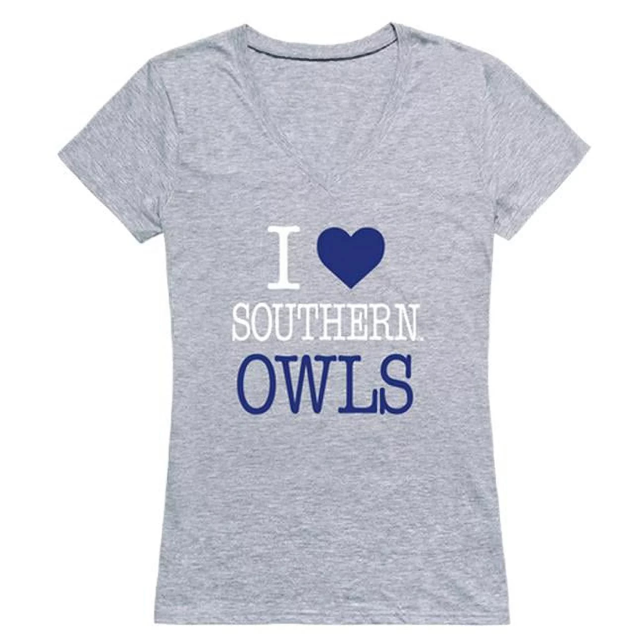 Southern Connecticut State University Owls I Love Women T-Shirt, Heather Grey - 2XL
