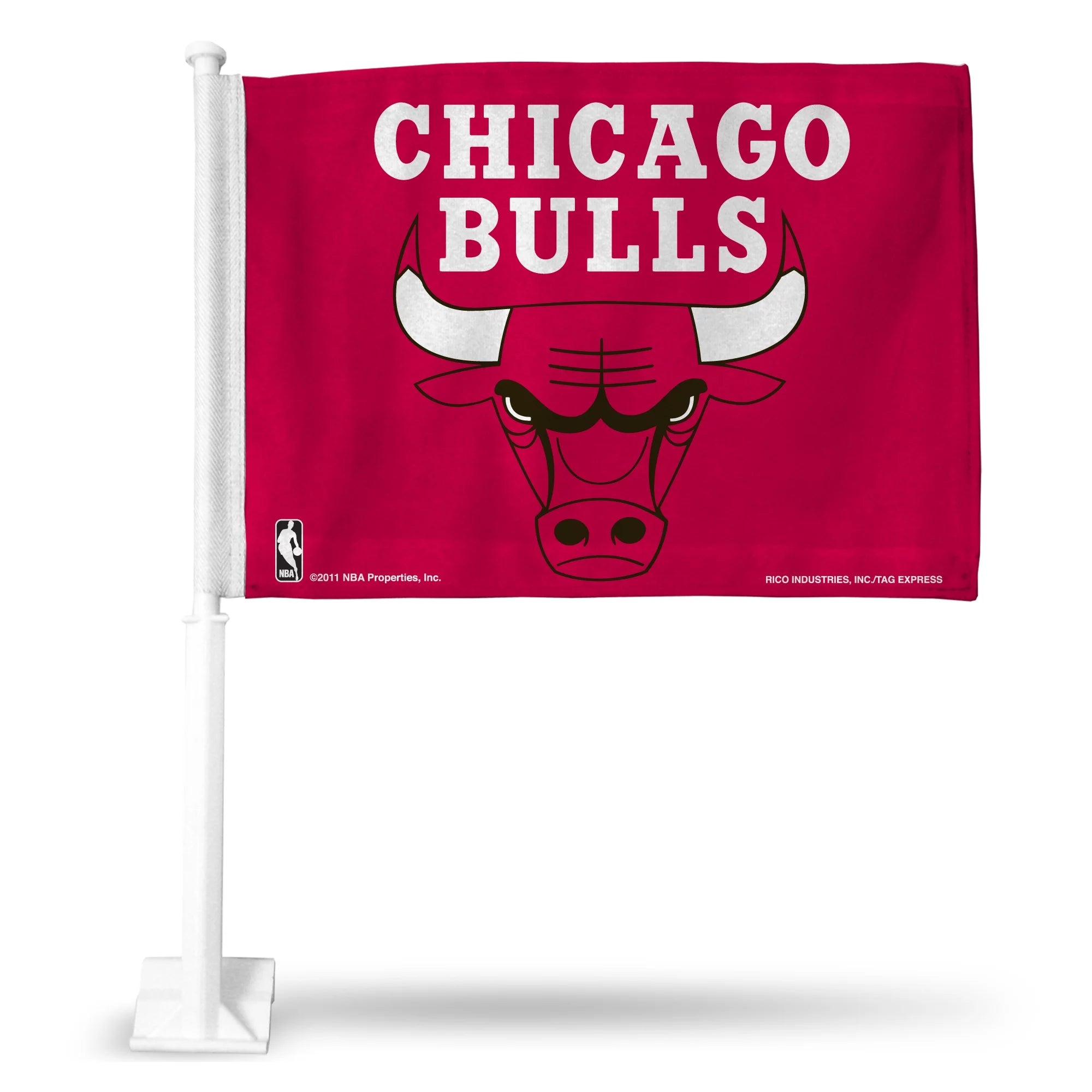 NBA Rico Industries Car Flag including Pole, Chicago Bulls - Red