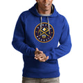 Men's Antigua Royal Denver Nuggets Team Logo Victory Pullover Hoodie