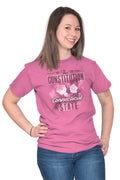 Connecticut CT State Flower Souvenir Women's Graphic T Shirt Tees Brisco Brands L