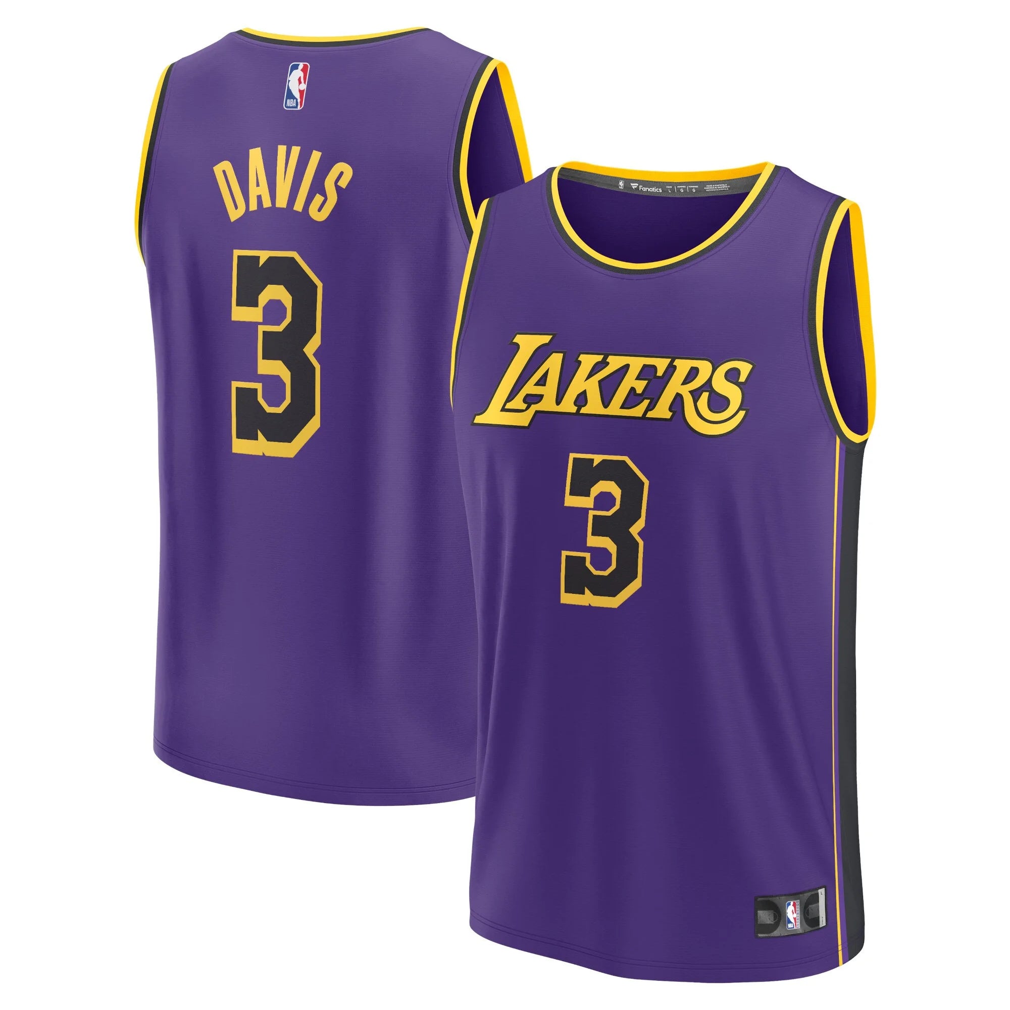 Youth Fanatics Branded Anthony Davis Purple Los Angeles Lakers Fast Break Player Jersey - Statement Edition