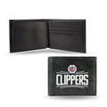 Los Angeles LA Basketball Clippers Embroidered Black Leather Passcase Bifold Wallet