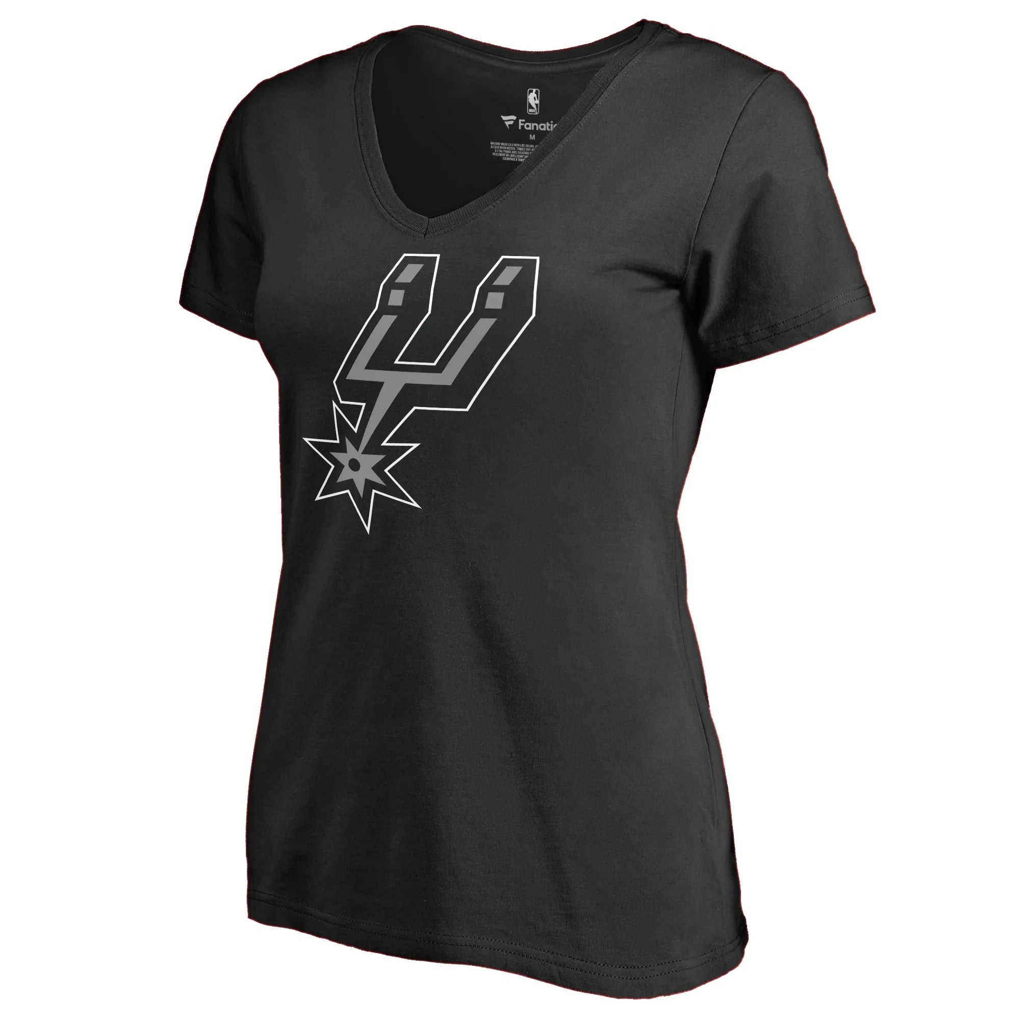 Women's Fanatics Branded Black San Antonio Spurs Primary Logo V-Neck T-Shirt