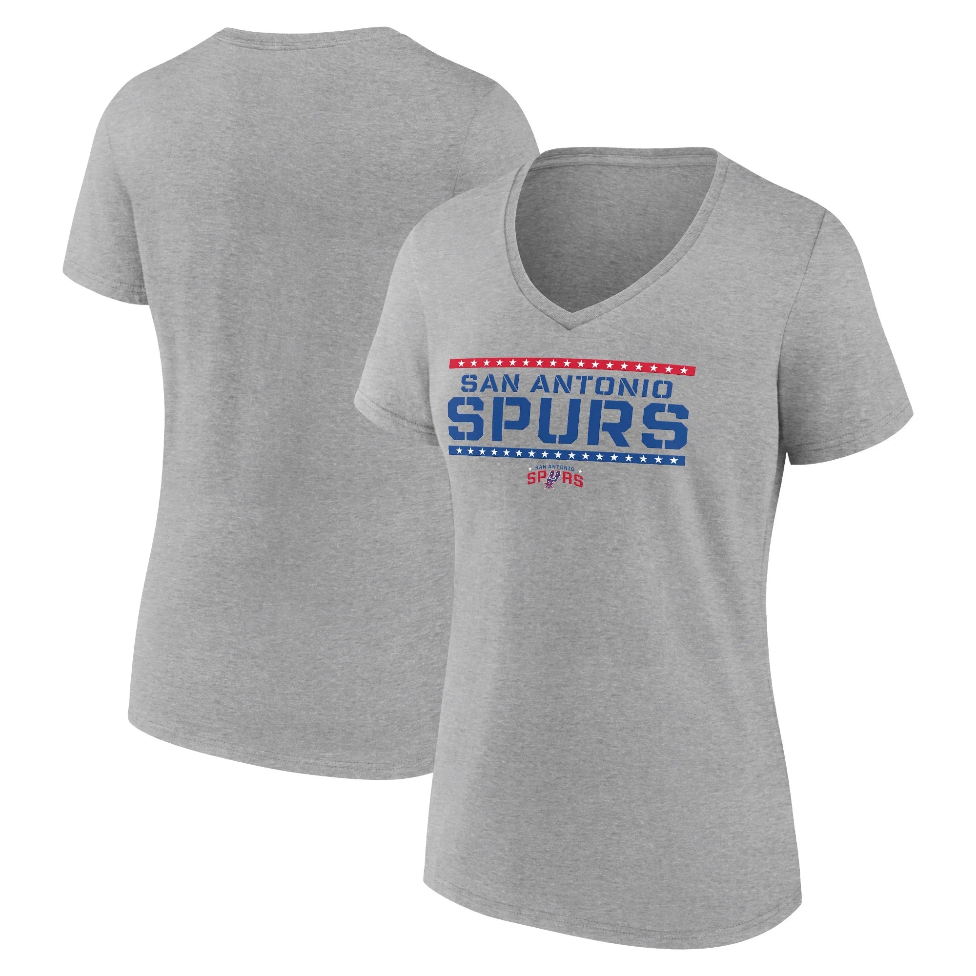 Women's Fanatics Branded  Gray San Antonio Spurs Hoops For Troops Training V-Neck T-Shirt