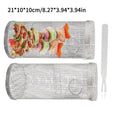 Riapawel Bbq Rolling Grill Basket, Stainless Steel Wire Mesh Cylinder Grilling Basket, Portable Outdoor Camping Barbecue Rack