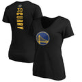 Women's Fanatics Branded Stephen Curry Black Golden State Warriors Playmaker Name & Number V-Neck T-Shirt