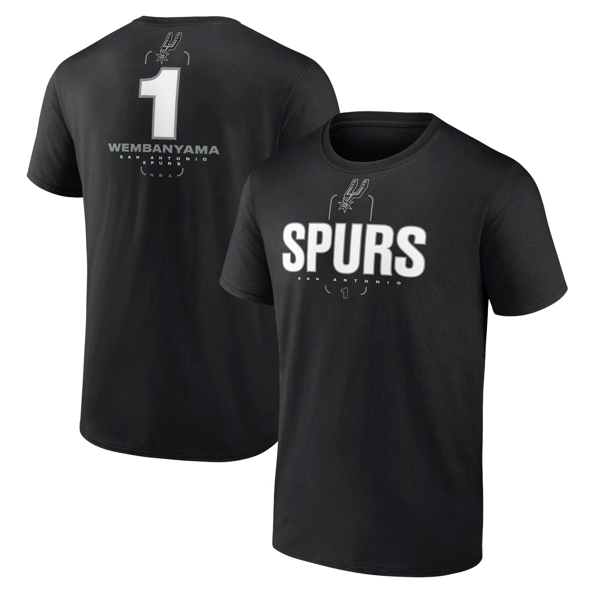 Men's Fanatics Branded Victor Wembanyama Black San Antonio Spurs Behind The Back Name & Number T-Shirt