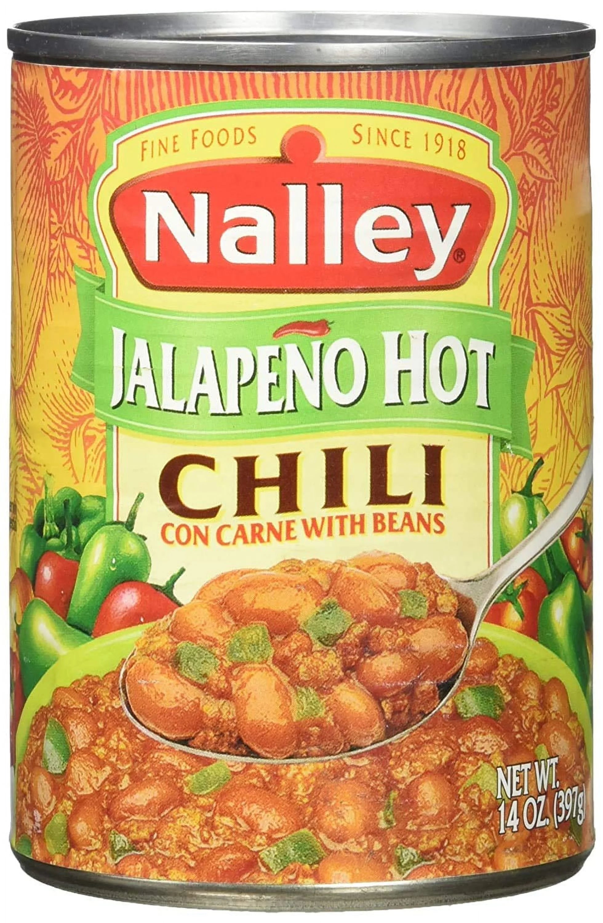Nalley? Jalapeno Hot Chili Con Carne with Beans, 14-ounce Cans (Pack of 12)
