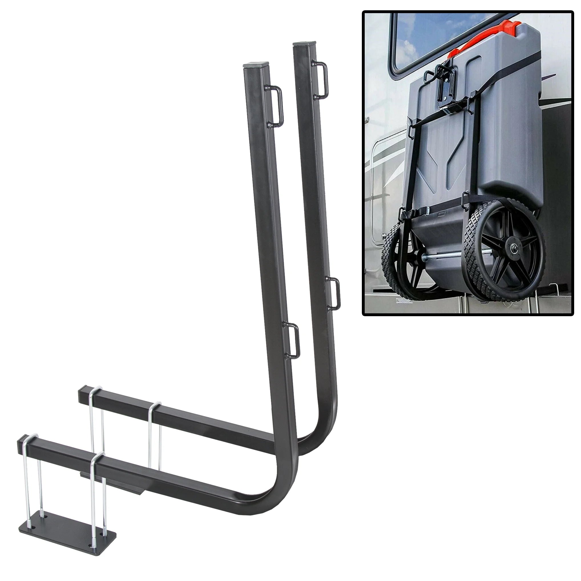 HECASA RV Bumper Tote Tank Carrier Holder Camco Rhino Camper for Suitcase Sizes (15, 21, 28 and 36 gallons) During Travel