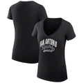 Women's G-III 4Her by Carl Banks Black San Antonio Spurs Filigree Logo V-Neck Fitted T-Shirt