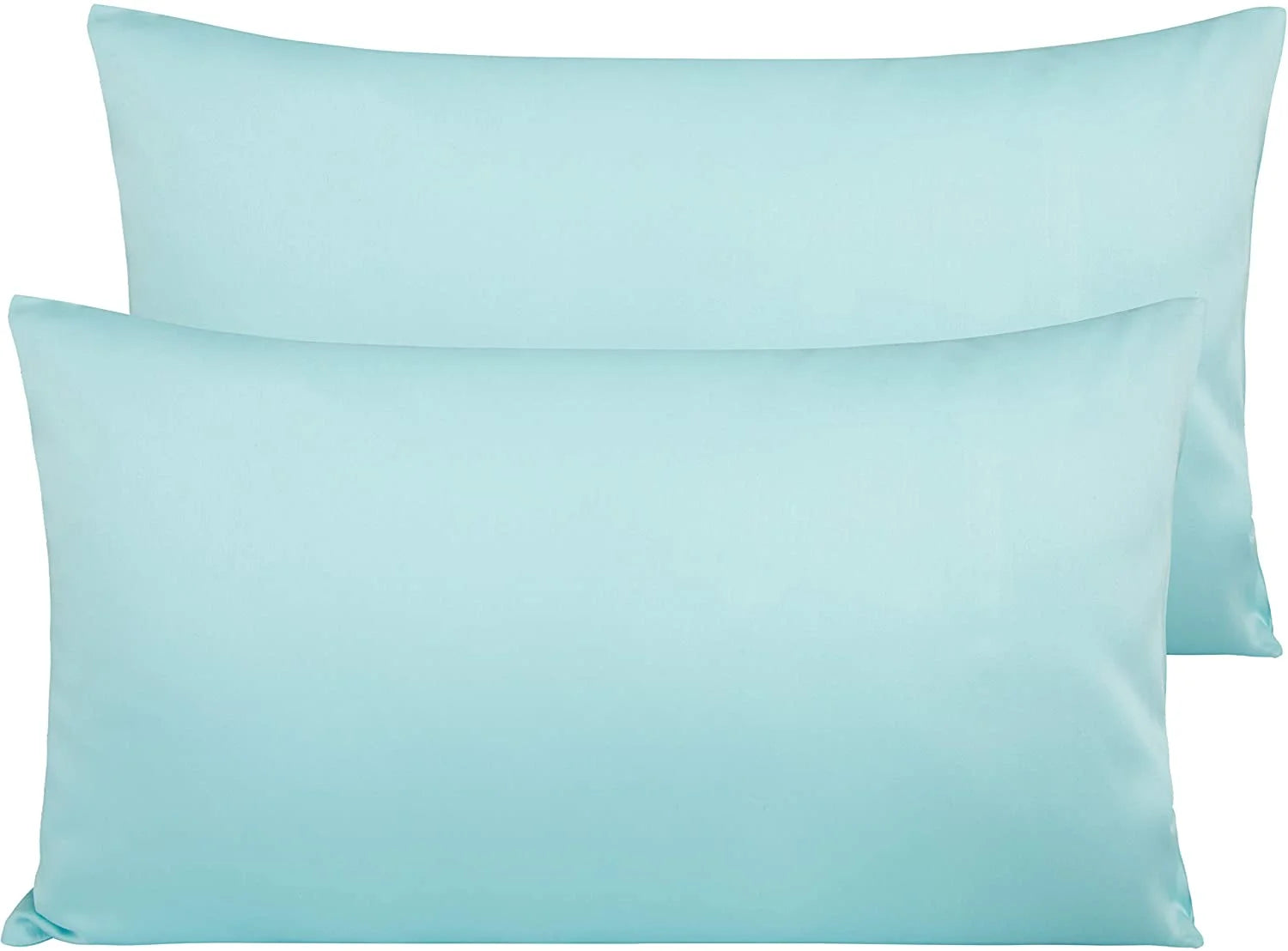 NTBAY 500 Thread Count 100% Egyptian Cotton Queen Pillowcases, Super Soft and Breathable Envelope Closure Pillow Cases, 20x36 Inches, Aqua Aqua King (20 x 36 Inches)