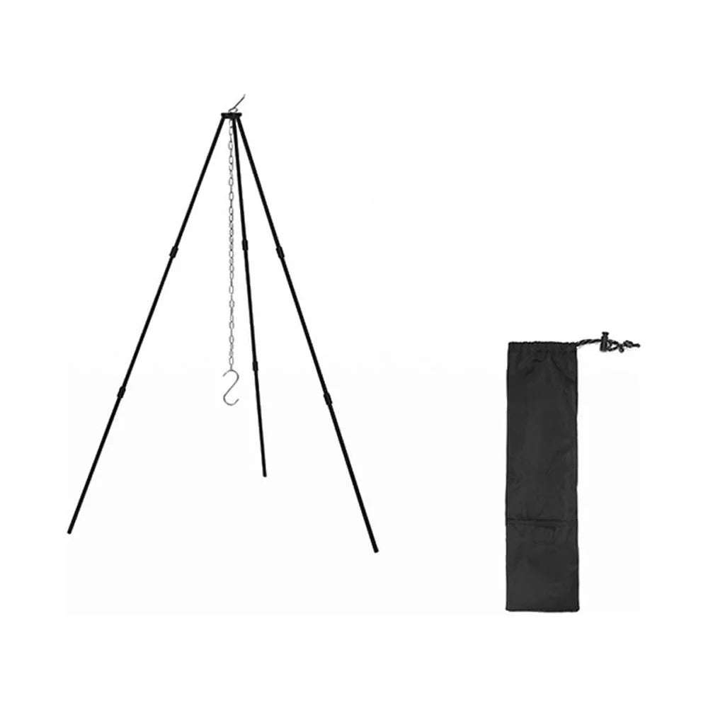 GoolRC Portable Aluminum Alloy Tripod Bonfire Rack, Folding Bracket for Camping Picnic BBQ, Detachable and Easy to Carry