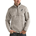 Men's Antigua Natural San Antonio Spurs Fortune Quarter-Zip Pullover Jacket