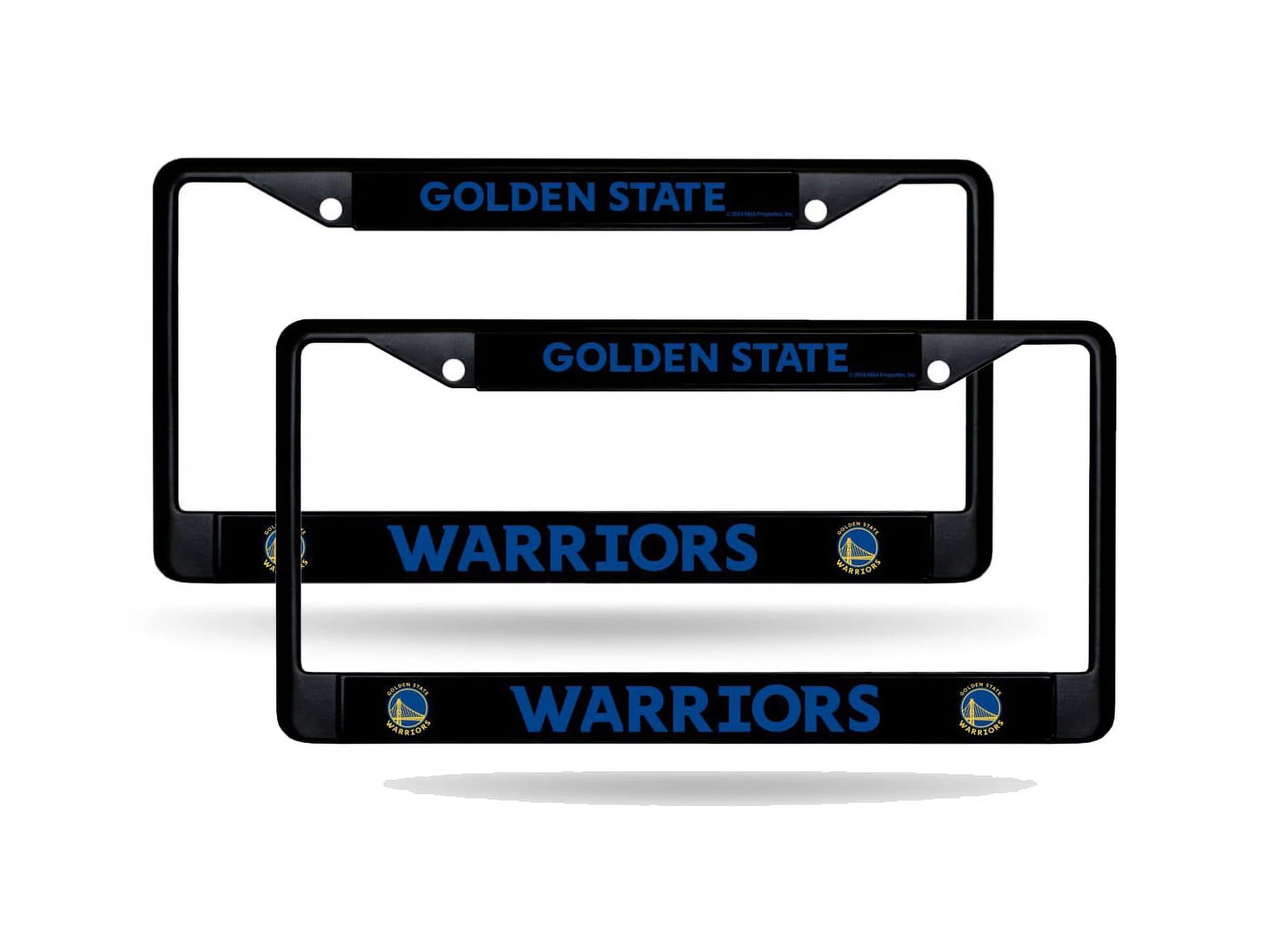 Golden State NBA Warriors Black Metal (Set of 2) License Plate Frames