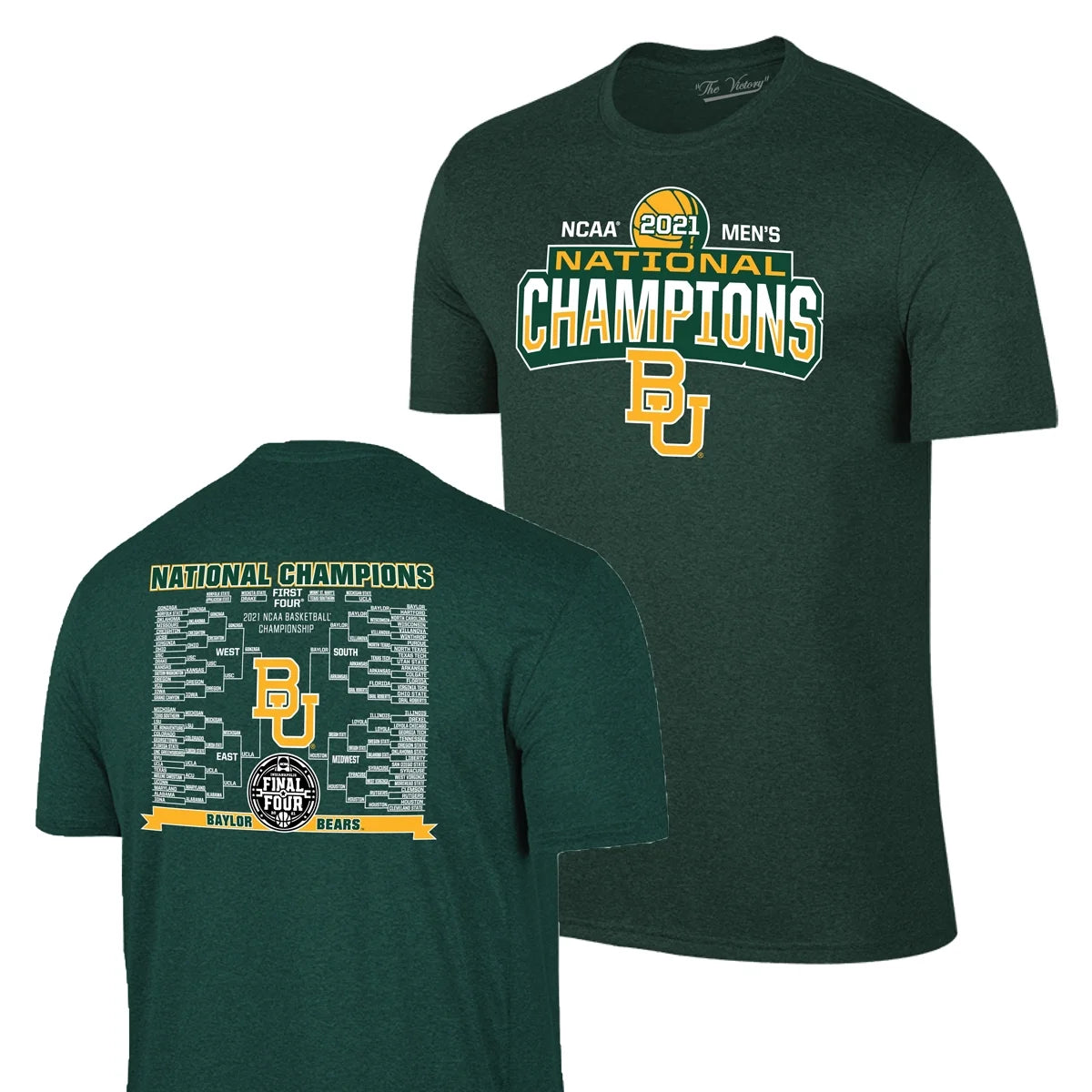 Baylor Bears 2021 NCAA Basketball National Champions Bracket T-Shirt (2XL)