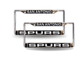 San Antonio NBA Spurs Chrome Metal (Set of 2) Laser Cut License Plate Frames