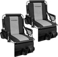 SPECSTAR Stadium Seats with Back Support and Cushion, with Cup Holder, Storage Bags and Shoulder Strap, 2 Pack