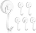 Magnetic Hooks, Magnetic Hooks Heavy Duty, 30LB Neodymium Magnet Hooks, Rust Proof Magnetic Hook, Magnet Hooks for Refrigerator, Grill, Kitchen, Key Holder, Indoor & Outdoor Hanging, 6 Pack