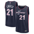 Men's Fanatics Branded Joel Embiid Navy Philadelphia 76ers Fast Break Jersey - City Edition