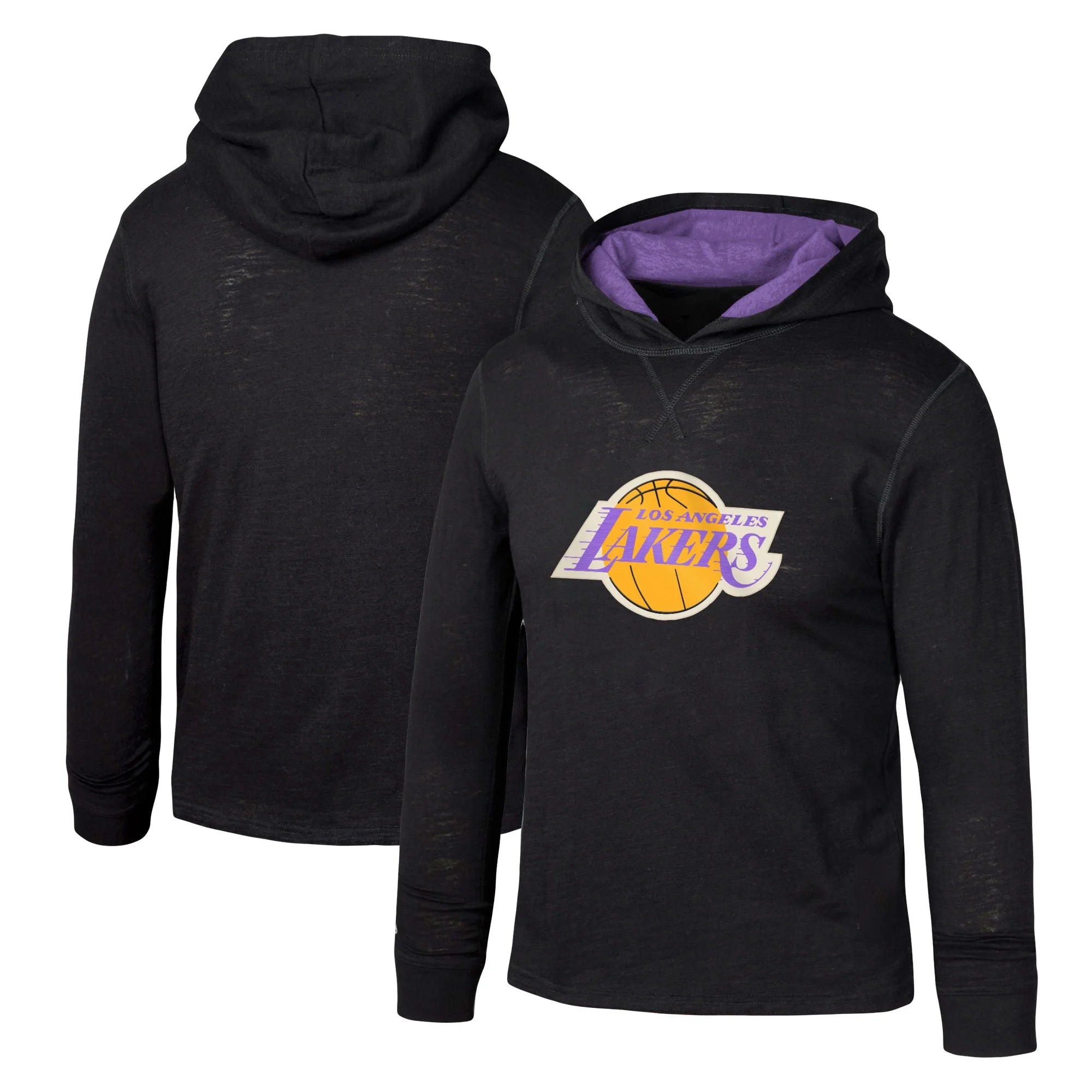 Youth Mitchell & Ness Black Los Angeles Lakers Hardwood Classics Legendary Slub Lightweight Pullover Hoodie