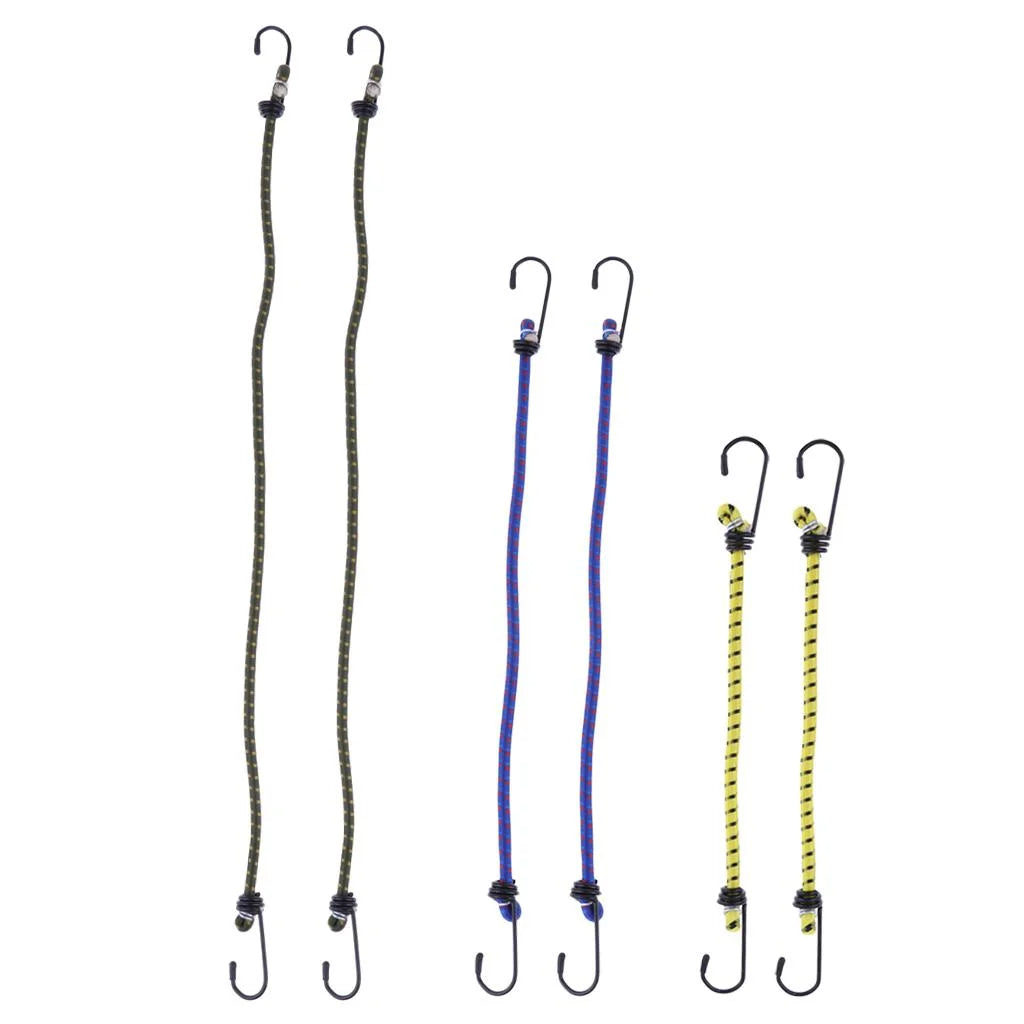6 Pieces Elastic Cord Rope Luggage Packing Strap with Hook Ends Outdoors