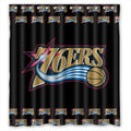 DEYOU 76ERS NBA logo Shower Curtain Polyester Fabric Bathroom Shower Curtain Size 66x72 inches