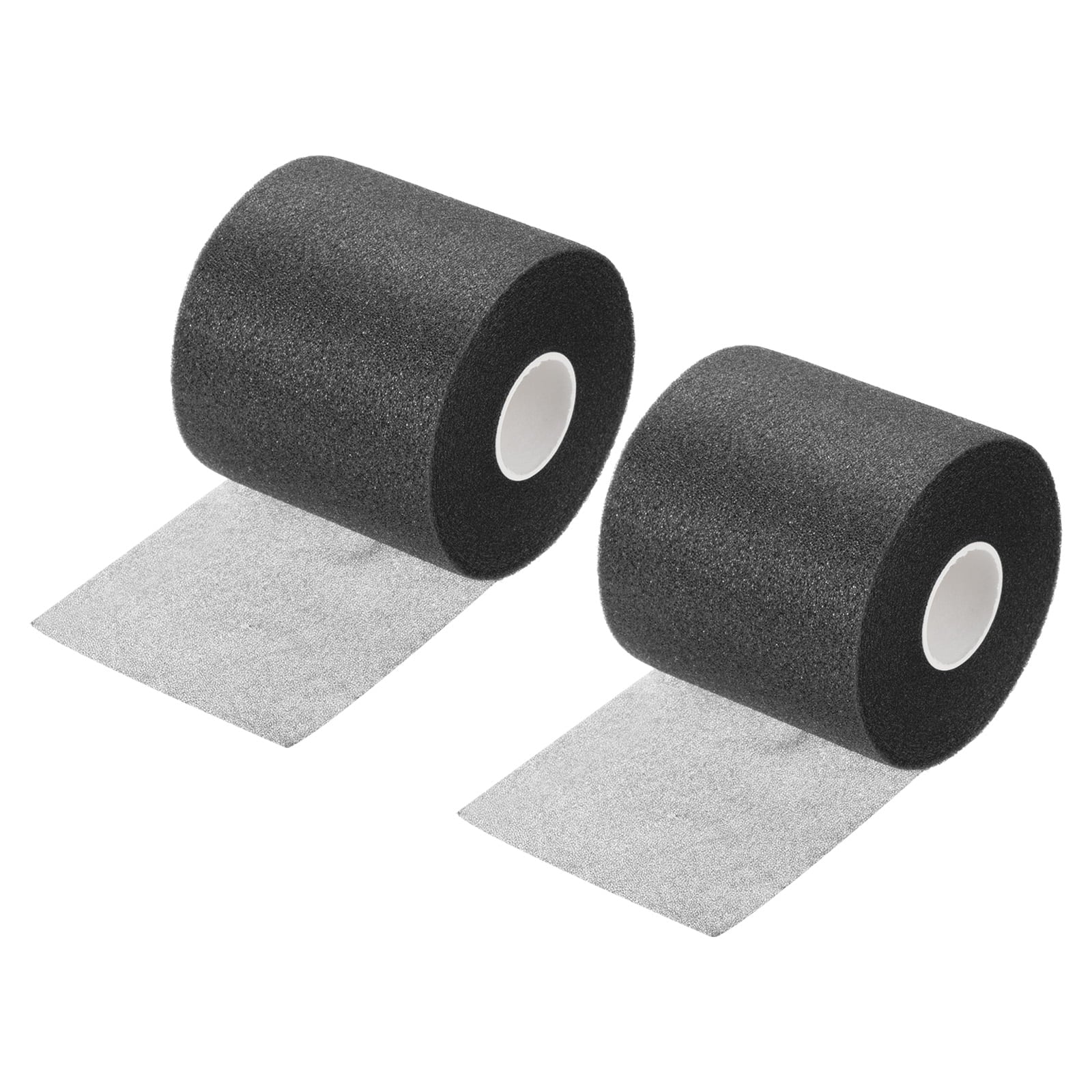 Uxcell 30 Yard PE Tennis Badminton Racket Grip Cushion Wrap Tape Backing Film, Black 2 Pack