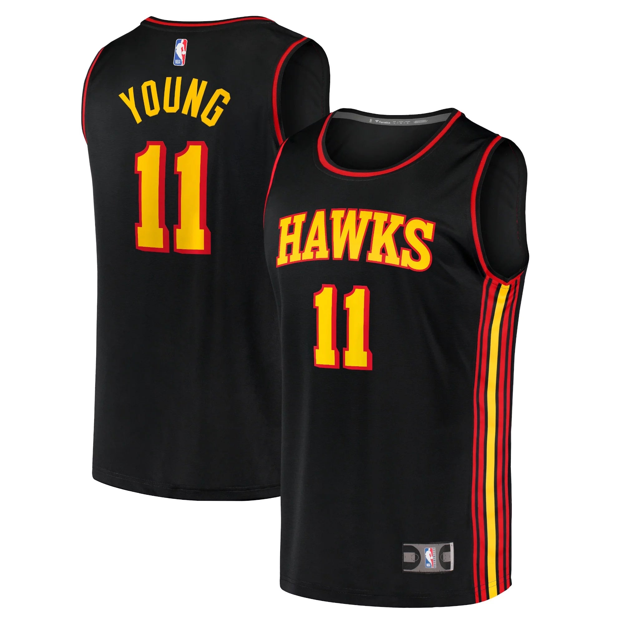 Men's Fanatics Branded Trae Young Black Atlanta Hawks Fast Break Replica Jersey - Statement Edition