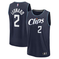 Youth Fanatics Branded Kawhi Leonard Navy LA Clippers Fast Break Jersey - City Edition