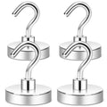 Magnetic Hooks Heavy Duty,75 lb Strong Magnet with Hook for Fridge, Super Neodymium Extra Strength Industrial Hooks for Hanging, Magnetic Hanger for Toolbox, Cruise, Grill, Coat and Storage