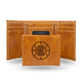 Los Angeles Basketball Clippers Brown Trifold Wallet with Clear ID Window