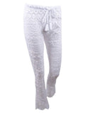 Miken Womens Crocet Scalloped Pants Swim Cover-Up
