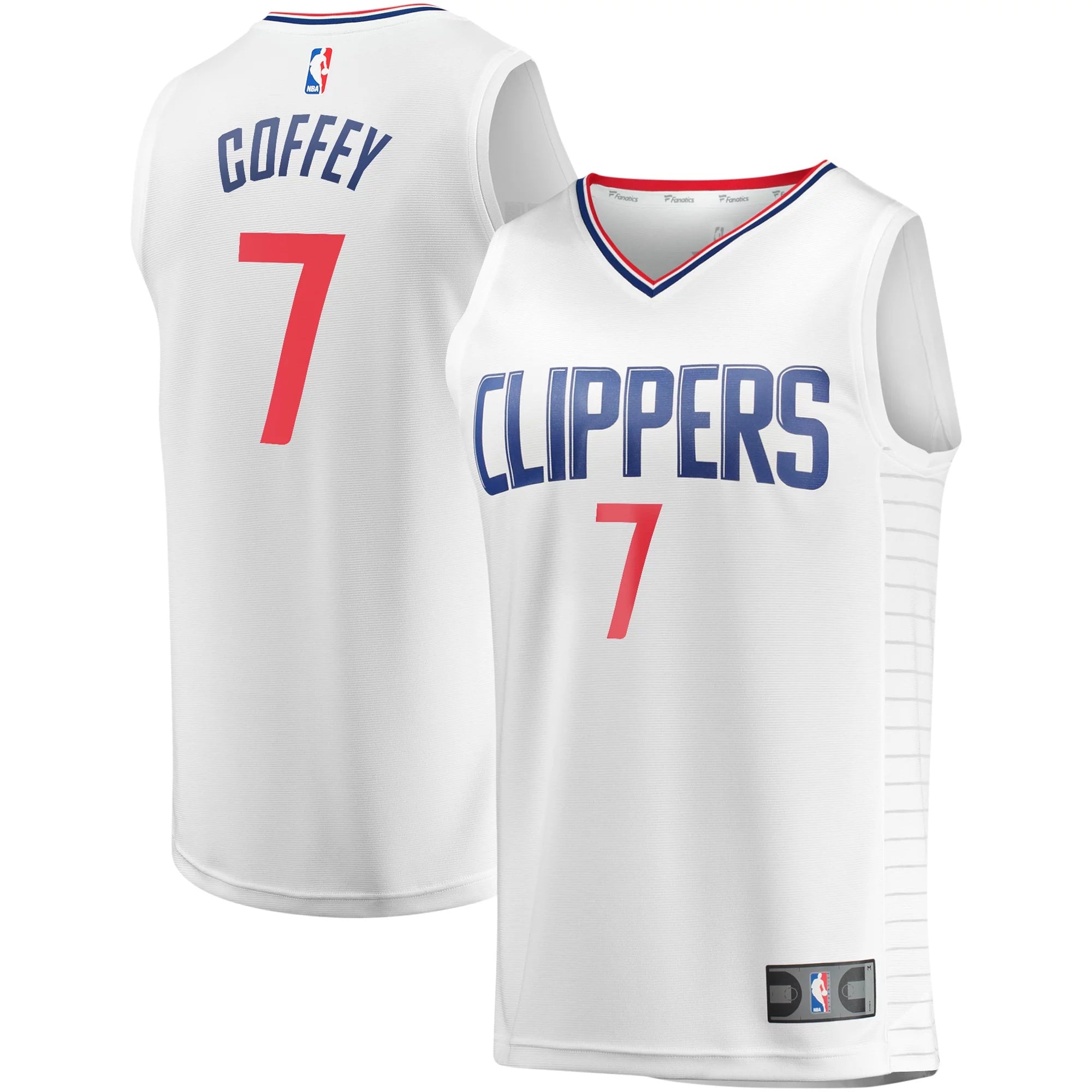 Youth Fanatics Branded Amir Coffey White LA Clippers Fast Break Player Jersey - Association Edition
