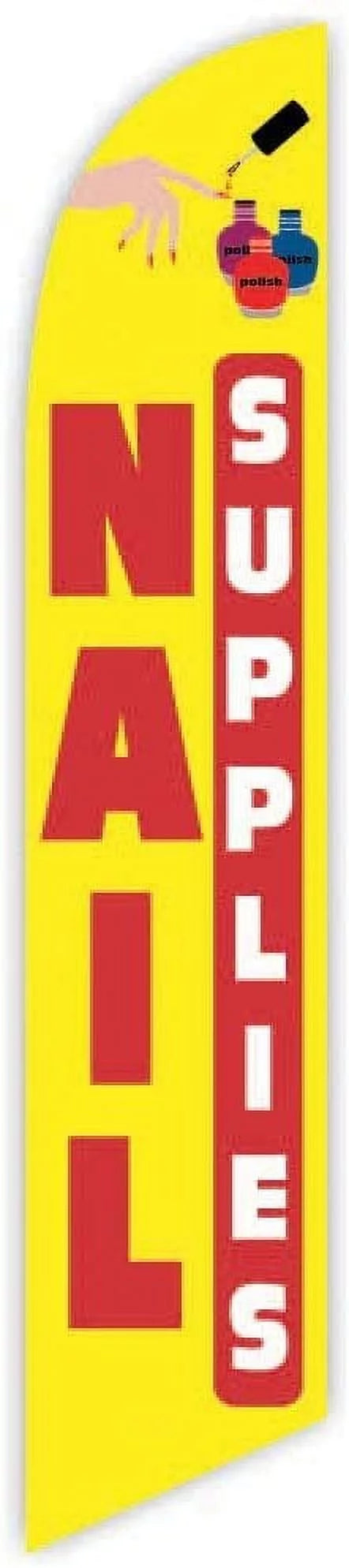 Cobb Promo Nail Supplies Yellow Advertising Feather Flag 12ft - Replacement Flag Only Without Poleset