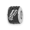 Sterling Silver NBA San Antonio Spurs Polished Black Crystal Bead Charm QSPU070CHM-SS