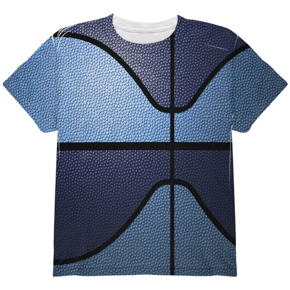 Championship Basketball Navy & Light Blue All Over Youth T Shirt Multi YMD