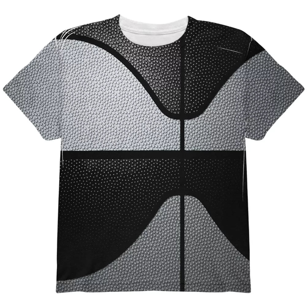 Championship Basketball Silver and Black All Over Youth T Shirt Multi YLG