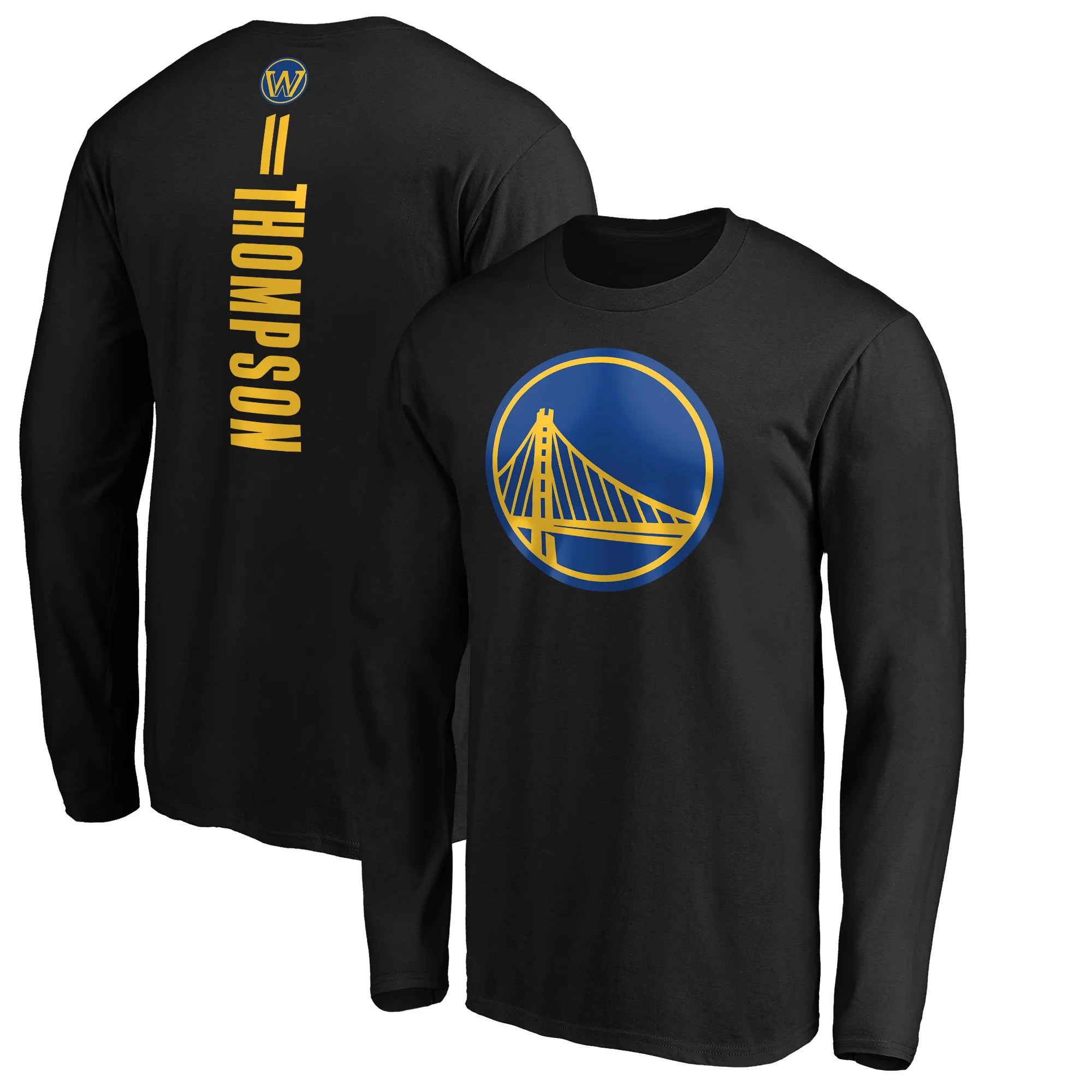 Men's Fanatics Branded Klay Thompson Black Golden State Warriors Playmaker Name & Number Long Sleeve T-Shirt