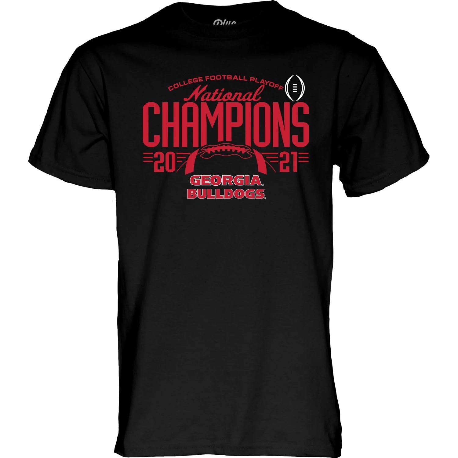 Blue 84 University of Georgia 2021 National Championship Gameroom Short Sleeve T-shirt Graphic Tee-Black-large